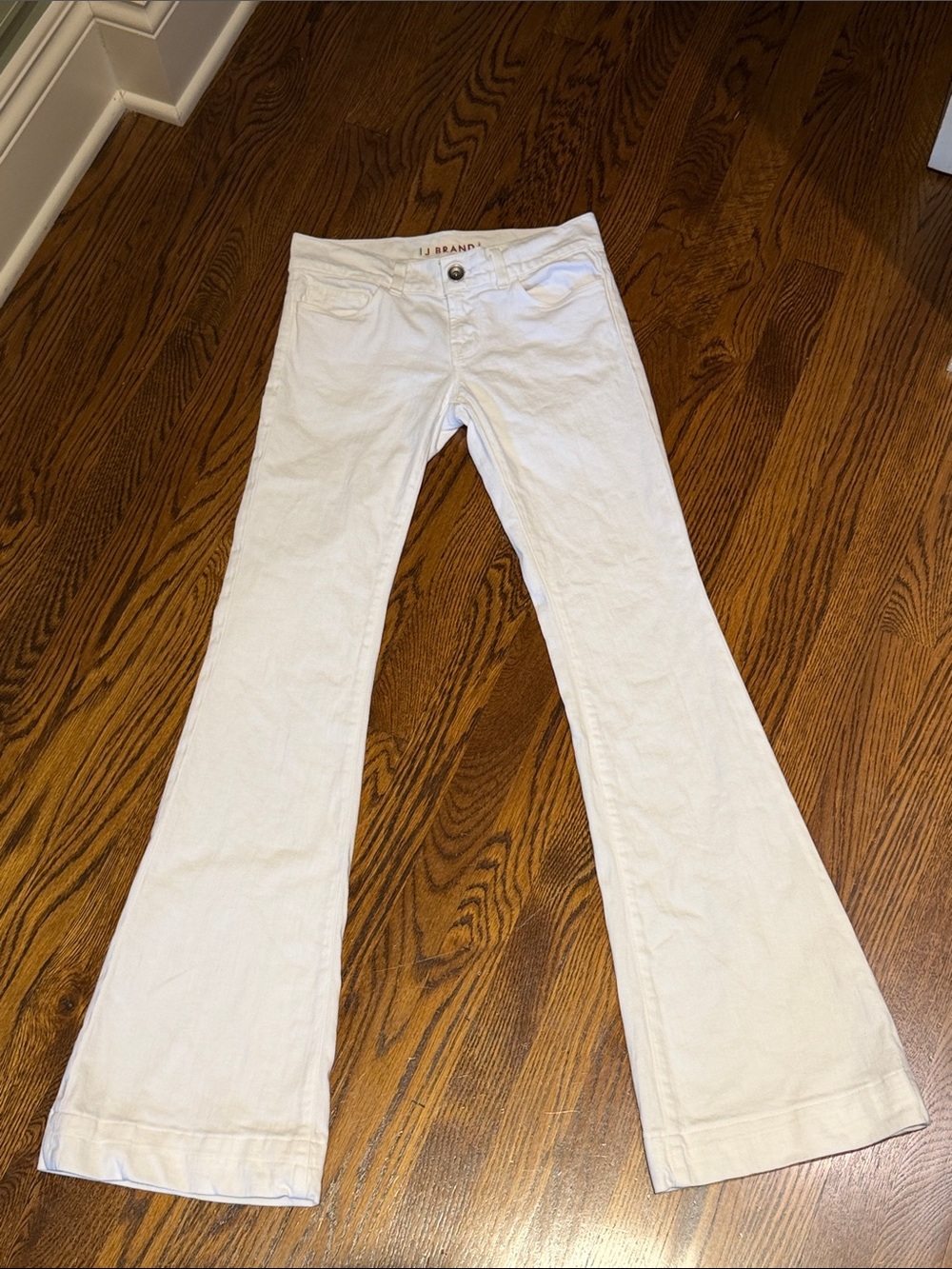 J Brand White Flared Wide-Leg Jeans